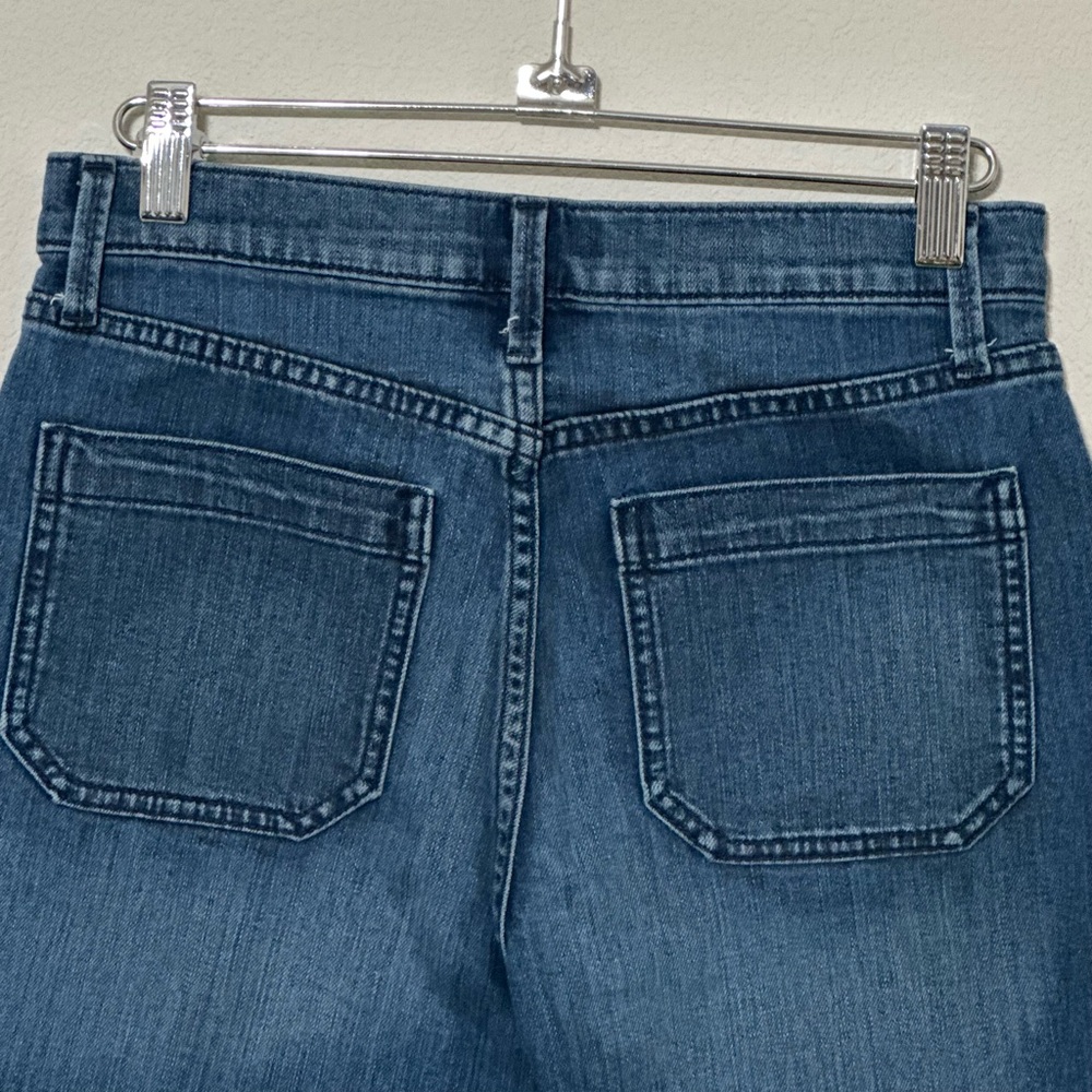 Gap Mid Rise Wide Leg Cropped Jeans Blue Medium Wash Denim Size 26 /2 Petite - Picture 4 of 15